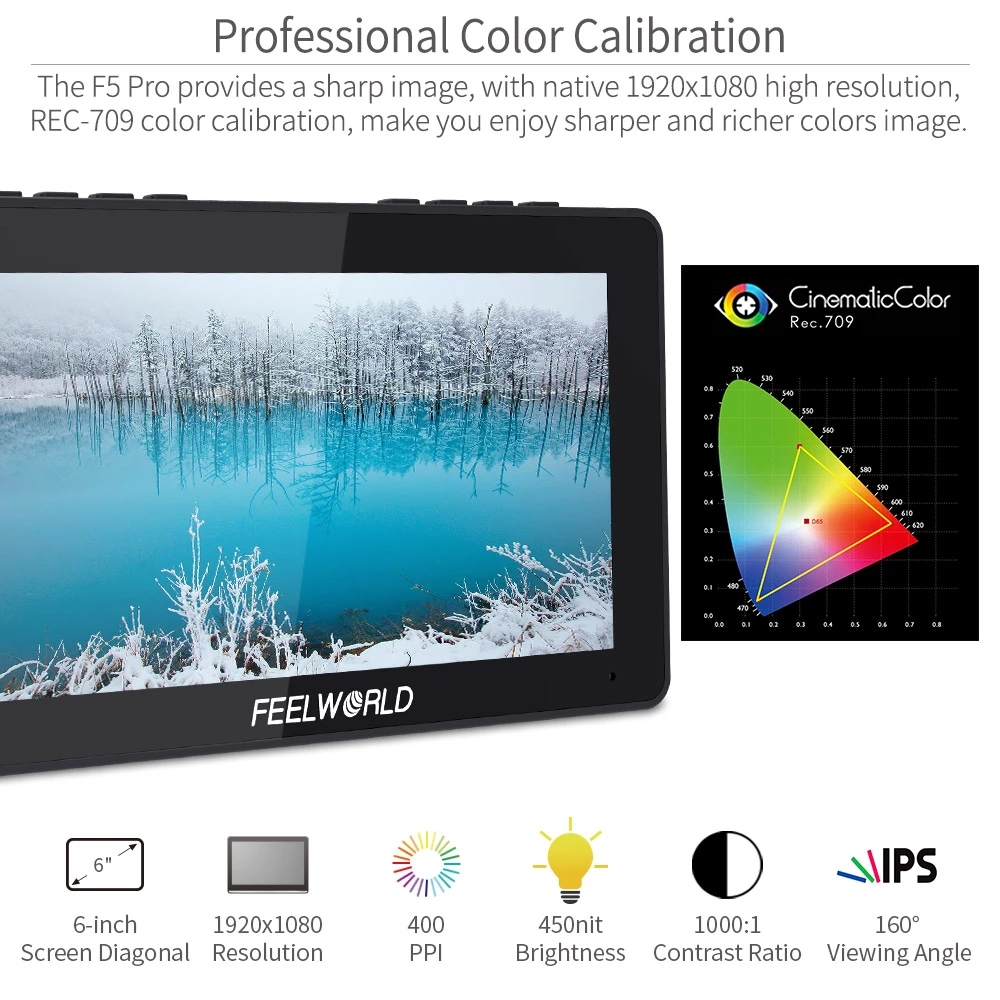 カメラモニター、FEEL WORLD F5 PRO X＋バッテリー＋ケースセット Amazon.com : FEELWORLD F5 Prox+ Battery+ Carry Case 5.5 Inch