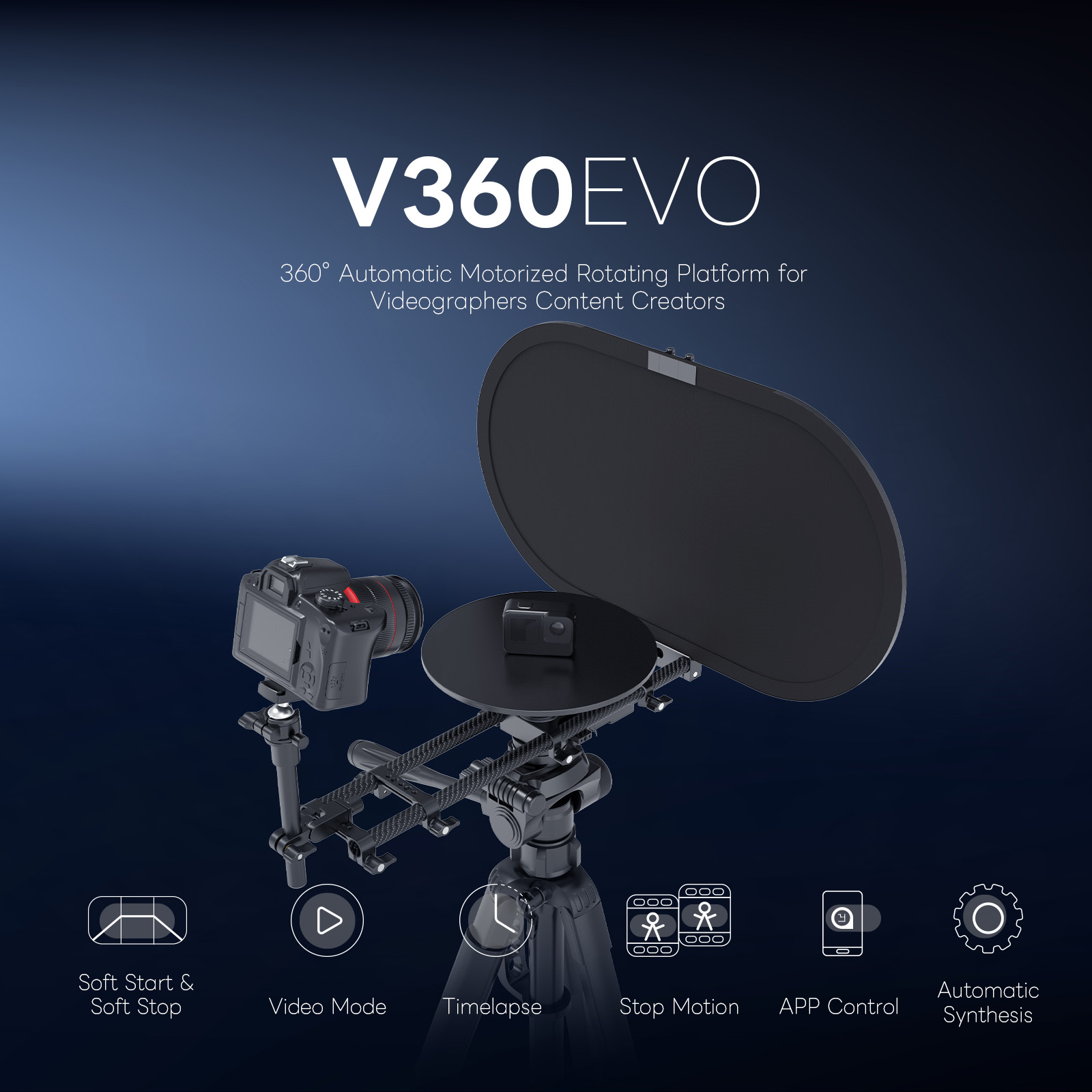 V360EVO 360° Automatic Motorized Rotating Platform for